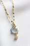 Non-Tarnish Women's Steel Zircon Stone Moon Stone Crescent Star Pendant Necklace