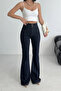 Women's Pensli Flared Jeans Dark Blue 7021-17 - 2