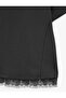 Modal Fabric Slim Fit Short Sleeve Crew Neck T-Shirt with Lace Detail - 5