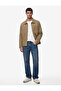 Regular Fit Long Sleeve Pocketed Classic Collar Gabardine Zipper Shirt