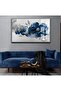 Hari̇kabi̇rev | Loved Flower Table 08 Silver Navy Blue | Framed Tempered Glass Table Single Horizontal - 3