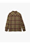 Regular Fit Classic Collar Long Sleeve Plaid Lumberjack Shirt with Pockets - 4