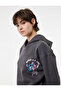 Fleece-Lined Stitch Licensed Printed Long Sleeve Hooded Oversized Sweatshirt - 2