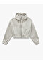 Hooded Long Sleeve Zip-Up Cropped Jacket - 4