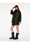 Collar Detailed Zippered Snap Button Pocketed Coat - 3