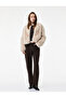 Cotton Slim Fit Buttoned Pocket Flared Crop Jean Trousers - Kick Flare Jeans