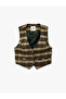 Regular Fit Buttoned V-Neck Plaid Blazer Vest - 3