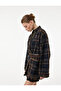 Plaid Coat Long Sleeve with Pockets and Shepherd Stitch Detail - 2
