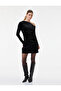 Slim Fit Long Sleeve Rhinestone One Shoulder Mini Velvet Dress