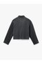 Long Sleeve Pocketed Stand Collar Buttoned Double Breasted Short Cashmere Coat - 4