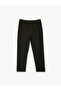 Regular Fit Pocketed Corded Fabric Waist Tied Trousers - 3