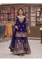 Purple Faux Georgette Top Pent Dupatt Set - HRT7429 - Purple - 2