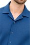 Men's Aerobin Fabric Oversize 4 Season Long Sleeve Comfortable Fit Shirt - Indigo