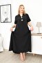Plus Size Lyocell Fabric Dress with Gold Accessories