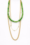 Women's 3-Piece Chain Necklace Set Gold Color Pink Beaded Layered Summer Necklace Combination Trendy Jewelry - 2