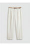 Lcw Visionecru Belted Carrot Cut Pleated Women's Trousers - 2