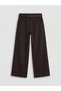 Lcw Jeans Brown Belted Waist Wideleg Fit Women's Jean Trousers