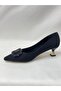 Ll2723 Satin Material Special Imported Buckle Special Design Galvanized Goggle Heel Shoes Black - 4