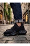 403 Soft Knitwear Textured High Sole Black Sports Shoes - 4