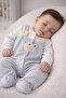 Cute Teddy Bear Detailed Plaid Patterned Newborn Jumpsuit – 100% Cotton - 3