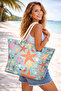 Premium Quality, Patterned, Inner Lining, Pocketed, Zippered, Daily Use and Beach Bag