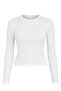 White Crew Neck Ultra Soft Women's Long Sleeve Bodysuit - 7