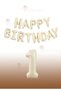 Cream Color Happy Birthday Foil Balloon - Cream Color Number Balloon 1 Year Old