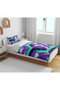 Striped Geometric Abstract Patterned 3D Digital Printed Single Duvet Cover Without Sheet for Young Girls - 3