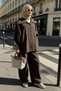 Massimo Kupra Fabric Buttoned Shirt and Palazzo Trousers Set/Coffee - 3