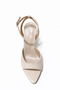 Boris Women's Heeled Wrinkled Leather Sandals Beige - 3
