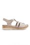 Beige Genuine Leather Short Heeled Anatomical Ultra Comfortable Comfortable Sole Women's Sandals - 4