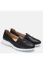 Large Size Women's Genuine Leather Padded Shoes 41-42-43-44 Black Leather - 2