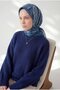Viscose Velora Scarf Four Seasons Kilim Pattern Smoky Blue 90X90 - 3
