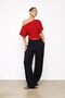 Women's One-Shoulder Casual Blouse with Waist Detail, Stylish Model 0085 - 3