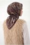 وشاح فيسكوز فيلورا للفصول الأربعة بنمط زهور باروكية بني داكن 90X90 - 2