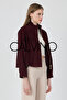 Genuine Suede Leather Zipper Jacket – Burgundy - 3