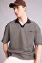 Cotton Textured Boxy Fit Polo T-Shirt F8351Ax26Sm