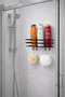 1 Piece Bathroom Organizer with Adhesive Hook, Shampoo Holder, Soap Holder, Bathroom Shelf, Black - 2