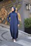 Alin Stone Embellished Robe Navy Blue - 1005