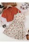 Girls Floral Print Strappy Dress and Cardigan Set