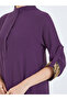 Purple Stand Collar Jalabiya with Embroidered Sleeves - 4