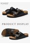 Fashionable and Versatile Open Toe Slippers for Men Daily Commuting Beach Casual Cork Sole Adjustabl - 2