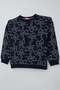 Girl's Tracksuit Set with Ribbon Pattern and Elastic Waist, Ages 9-14, Navy Blue - 6