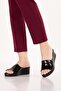 Genuine Leather House Slippers Özl.966 Black Honeycomb - 4