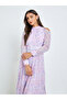 Lilac Chiffon Dobby Pleated Mid Dress - 2