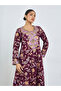 Maroon Floral Print Mukhawar Jalabiya - 2