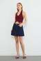 Mini Jean Skirt with Chain Belt Detail - 2