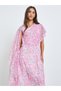 Pink Asymmetric Hem Draped Maxi Dress - 2
