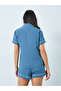 Blue Contrast Piping Shirt and Shorts Set - 6