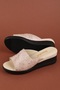 Genuine Leather House Slippers Özl.966 Beige Honeycomb - 4